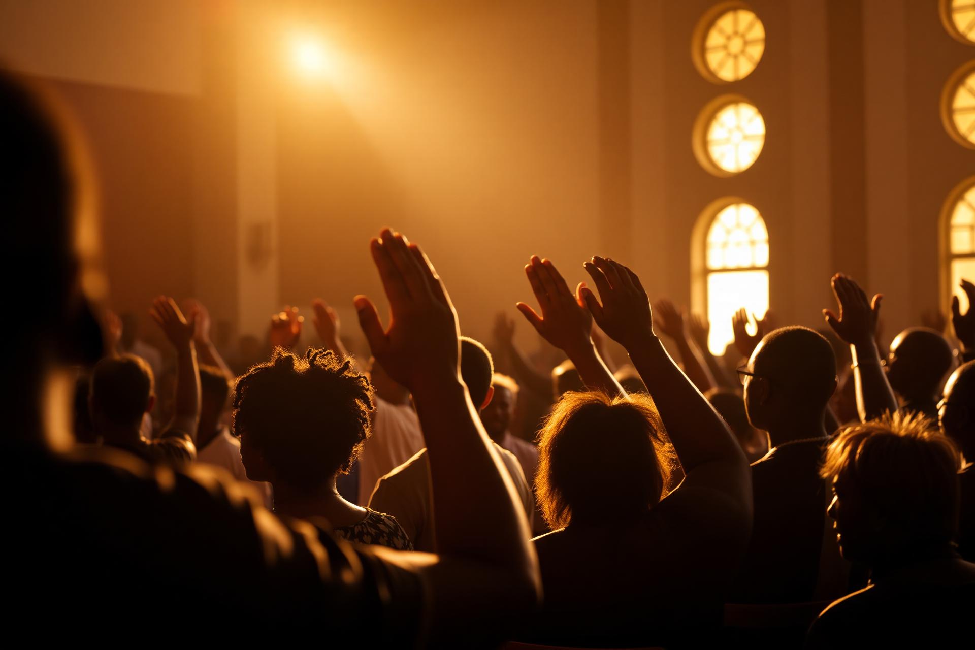 Congregation in worship